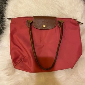 Small pink longchamp le pliage tote